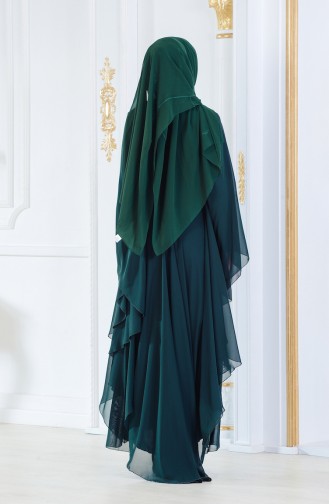 Emerald Green Hijab Evening Dress 52693-07