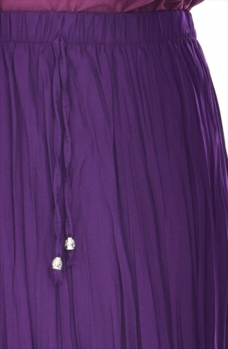 Purple Wrinkle Look Skirt and Pants 1090-06