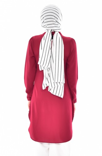 Bebe Collar with Pearl Tunic 4910-03 Claret Red 4910-03