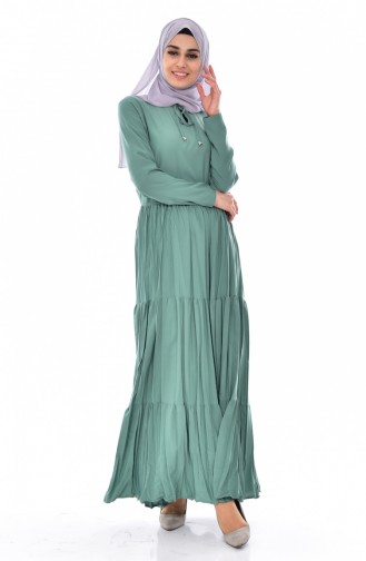 Pleated Dress 5041-04 Ages Green 5041-04