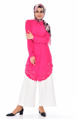 Laser Cut Tunic 1180-03 Fuchsia 1180-03