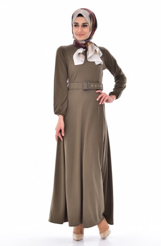 Khaki Hijab Dress 2347-02
