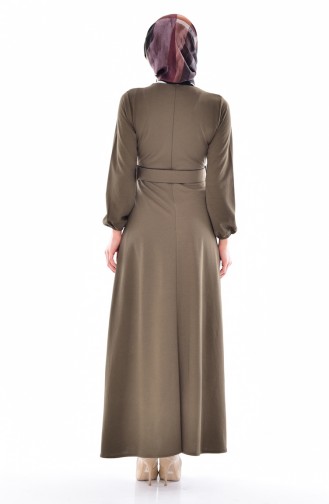 Khaki Hijab Dress 2347-02