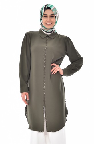 Bebe Collar with Pearl Tunic 4910-08 Khaki 4910-04