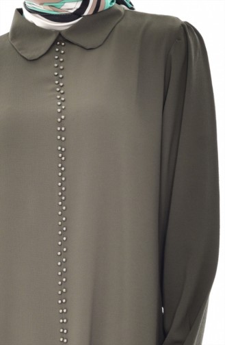Bebe Collar with Pearl Tunic 4910-08 Khaki 4910-04