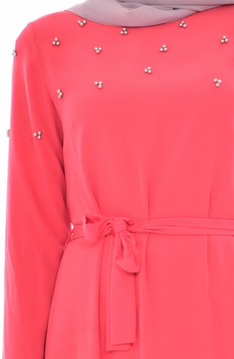 ELIFSU Beaded Belted Dress 1225-02 Coral 1225-02