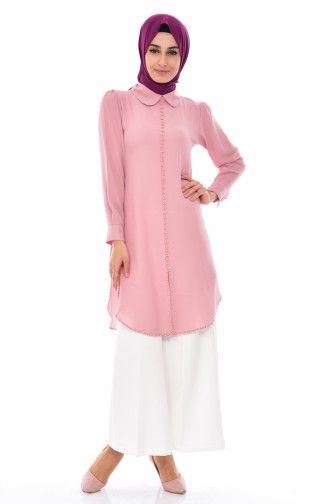 Bebe Collar with Pearl Tunic 4910-06 Claret Red 4910-06