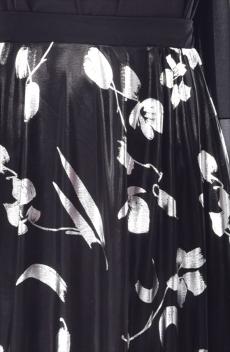 Foil Printed Skirt 00014-02 Black Silver 00014-02