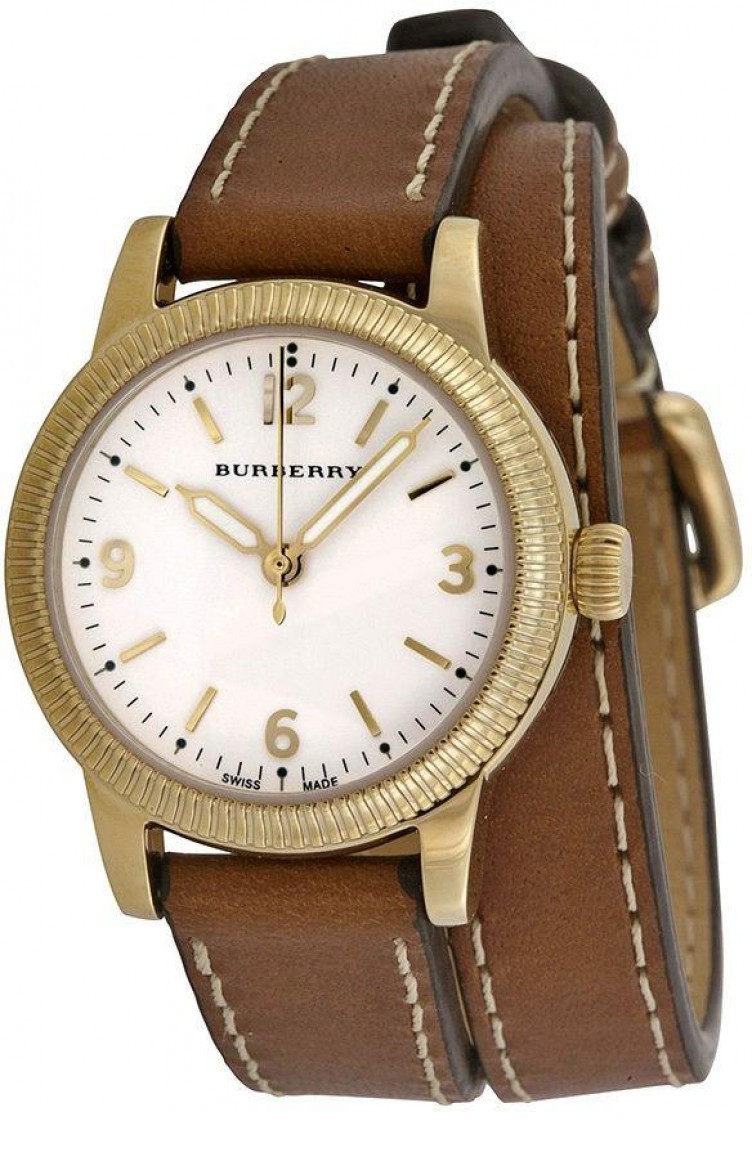 Burberry Utilitarian White Dial Brown Leather Strap Watch for Women - BU7850 main image 1