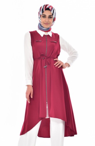 Claret red Gilet 4735-08