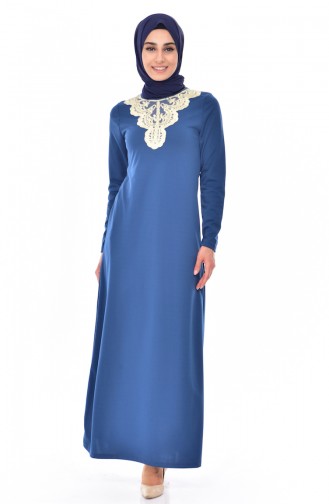 Indigo Hijab Dress 2181-03