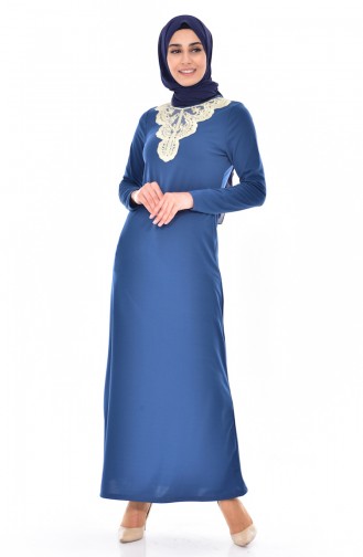 Indigo Hijab Dress 2181-03