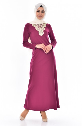 Plum Hijab Dress 2181-04