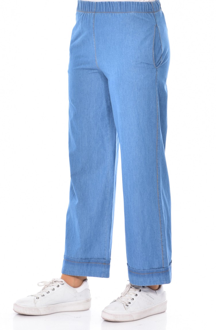 Bol Paça Kot Pantolon 9089-02 Kot Mavi