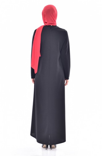 Kolyeli Basic Elbise 0176-01 Siyah