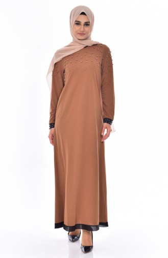 Robe Hijab Couleur cannelle 2180-04