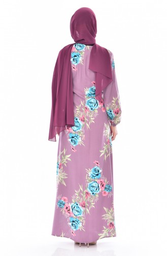 بينجيسو فستان بتصميم مُطبع 5040-05 لون وردي باهت 5040-05