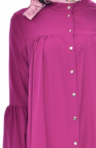 Buttoned Pleated Tunic 3181-10 Plum 3181-10