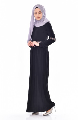 Schwarz Hijab Kleider 4795-01
