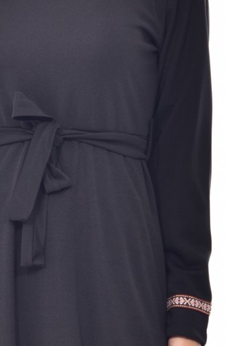 Black Hijab Dress 3673A-01