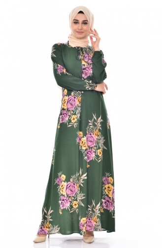 Emerald Green Hijab Dress 5040-07