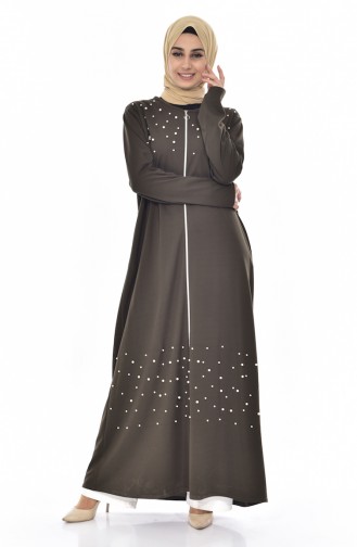 Abaya Perlées 2012-05 Khaki 2012-05
