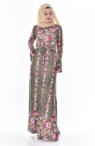 Khaki Hijab Dress 0242-02
