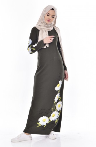 Khaki Hijab Dress 2947-04