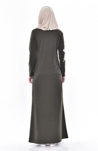 Khaki Hijab Dress 2947-04