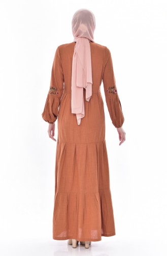 Brick Red Hijab Dress 1853-04