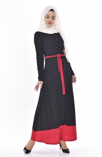 Gepunktes Kleid 5212-02 Rot 5212-02