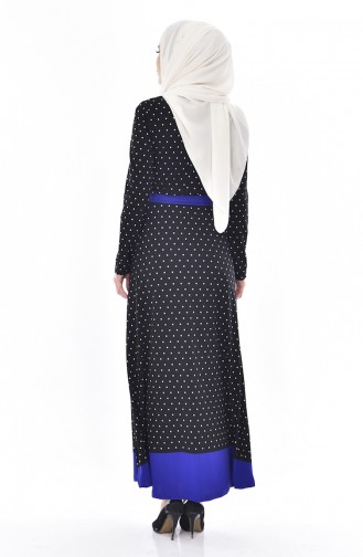 دلبر فستان بتصميم مُنقط 5212-03 لون كحلي 5212-03