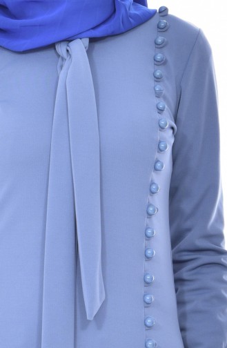 Tie Collar Dress 4417-15 Blue 4417-15