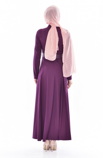 Belted Dress 0639-06 Purple 0639-06