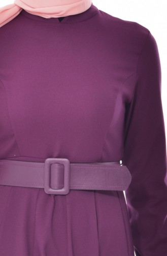 Belted Dress 0639-06 Purple 0639-06