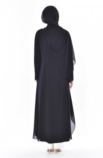 Abaya İmprimée de Pierre 35805-01 Noir 35805-01