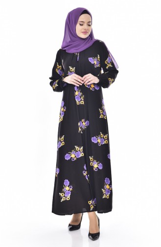 Black Hijab Dress 6016-02