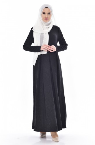 Black Hijab Dress 0128-05