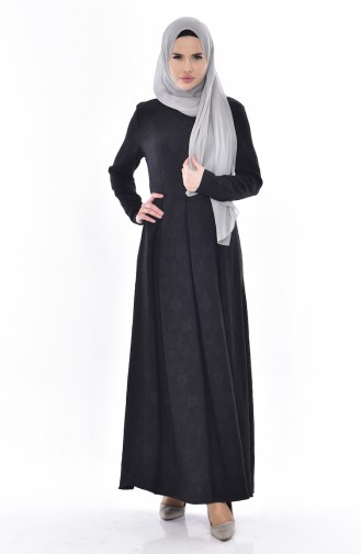 Jacquard Pleated Dress 0128A-03 Black 0128A-03