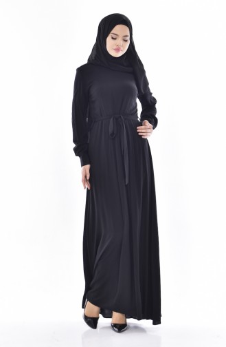 Black Hijab Dress 9022-04