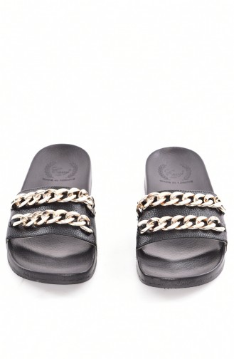 Claquettes avec Chaîne Pour Femme 50237-01 Noir 50237-01