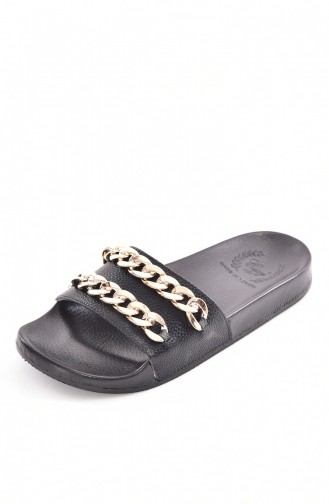 Claquettes avec Chaîne Pour Femme 50237-01 Noir 50237-01