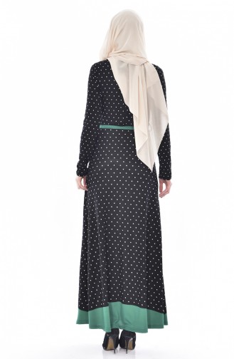 دلبر فستان بتصميم مُنقط 5212-01 لون أخضر 5212-01
