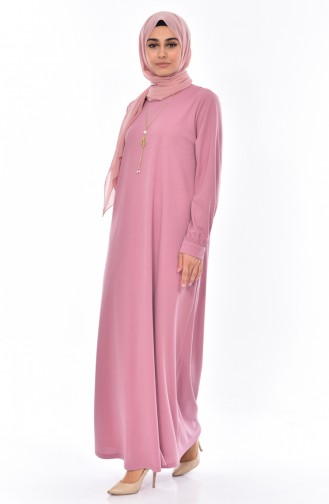 Robe Hijab Rose Pâle 9022-07