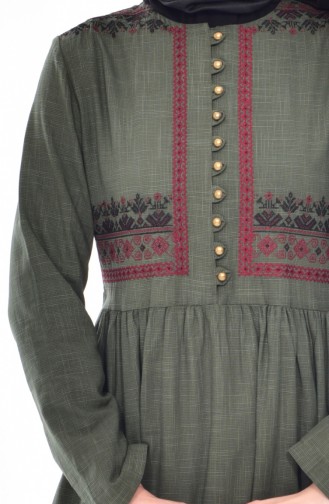 Khaki Hijab Dress 1675-06