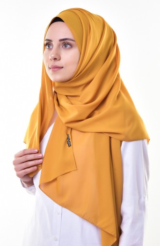 Düz Şifon Şal 901274-24 Safran Rengi