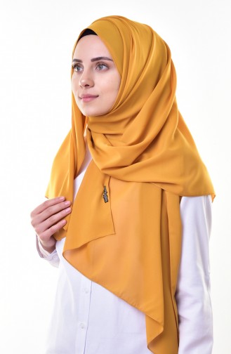 Düz Şifon Şal 901274-24 Safran Rengi