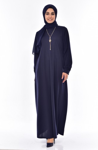 Dunkelblau Hijab Kleider 9022-02