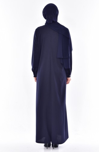 Dunkelblau Hijab Kleider 9022-02