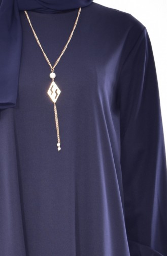 Necklace Plain Dress 9022-02 Navy 9022-02
